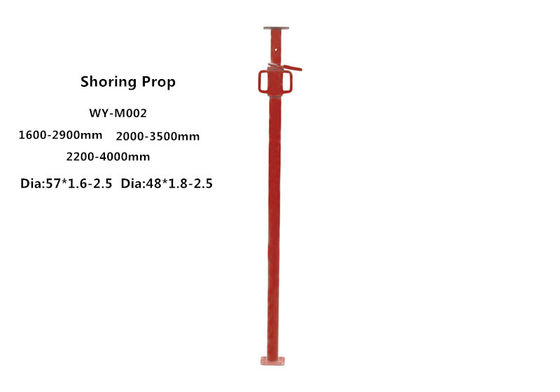 中国 軽量調節可能な足場支注の支柱/ジャッキの赤い色 1.6-4m サプライヤー